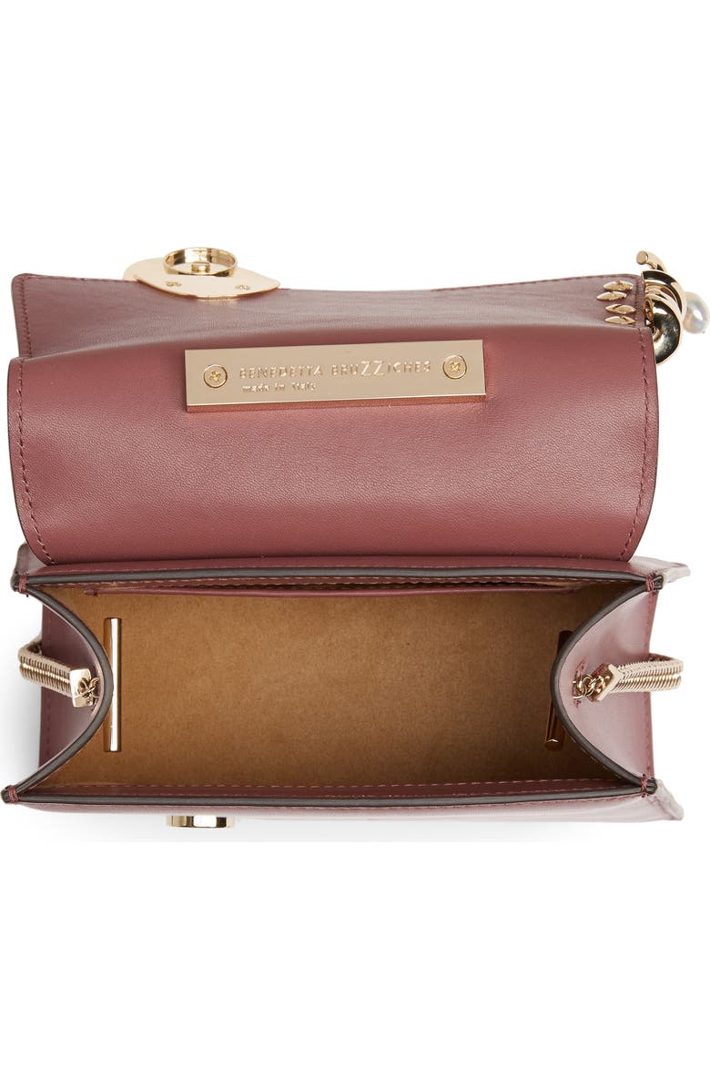 Benedetta Bruzziches Small Brigitta Pierced Calfskin Leather Top Handle Satchel, Alternate, color,