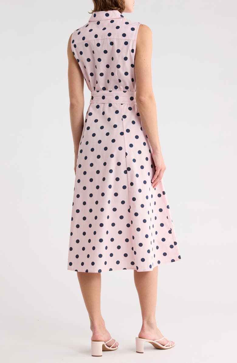 Calvin Klein Sleeveless Cotton Shirtdress, Alternate, color, Blossom / Indigo