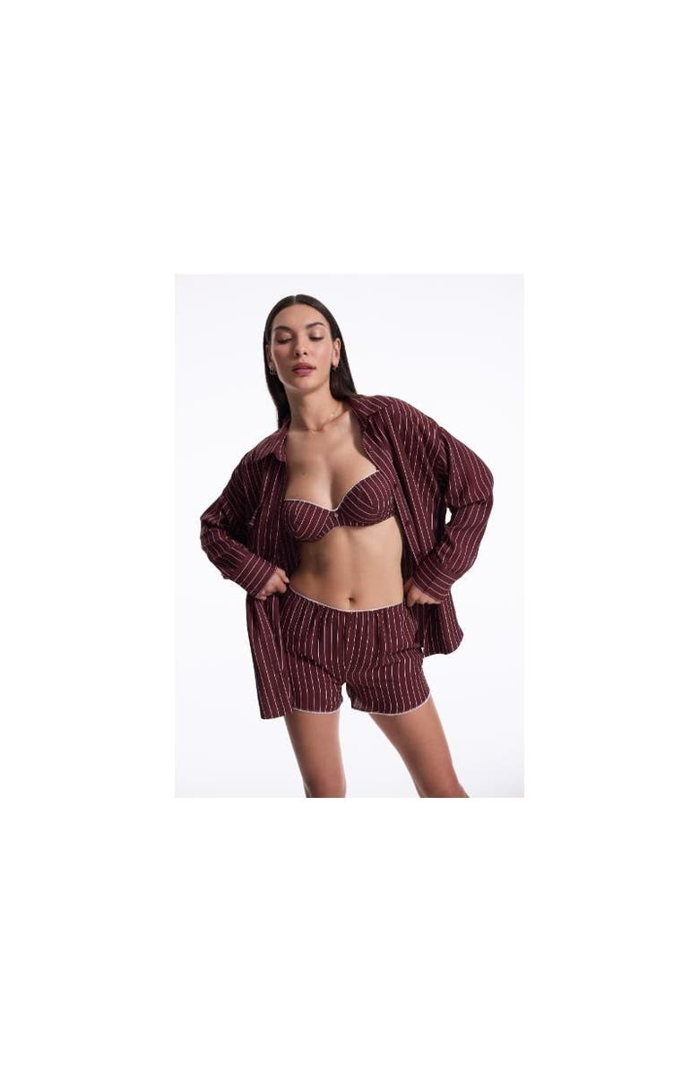 House Of Silk Cool Cat Shorts Set, Alternate, color, Burgundy