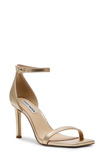 Steve Madden Piked Womens Leather Ankle Strap Heels In Gold