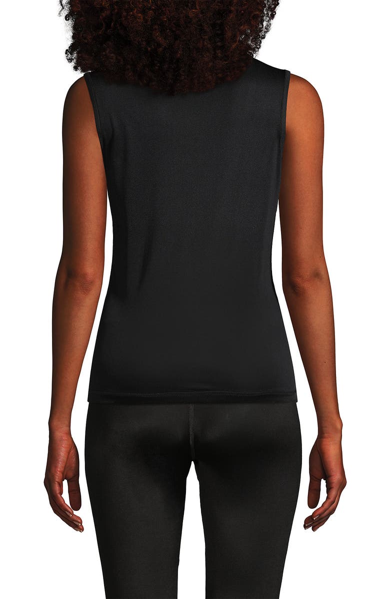 Lands' End Petite Silk Interlock Thermal Long Underwear Base Layer Tank Top, Alternate, color, Black