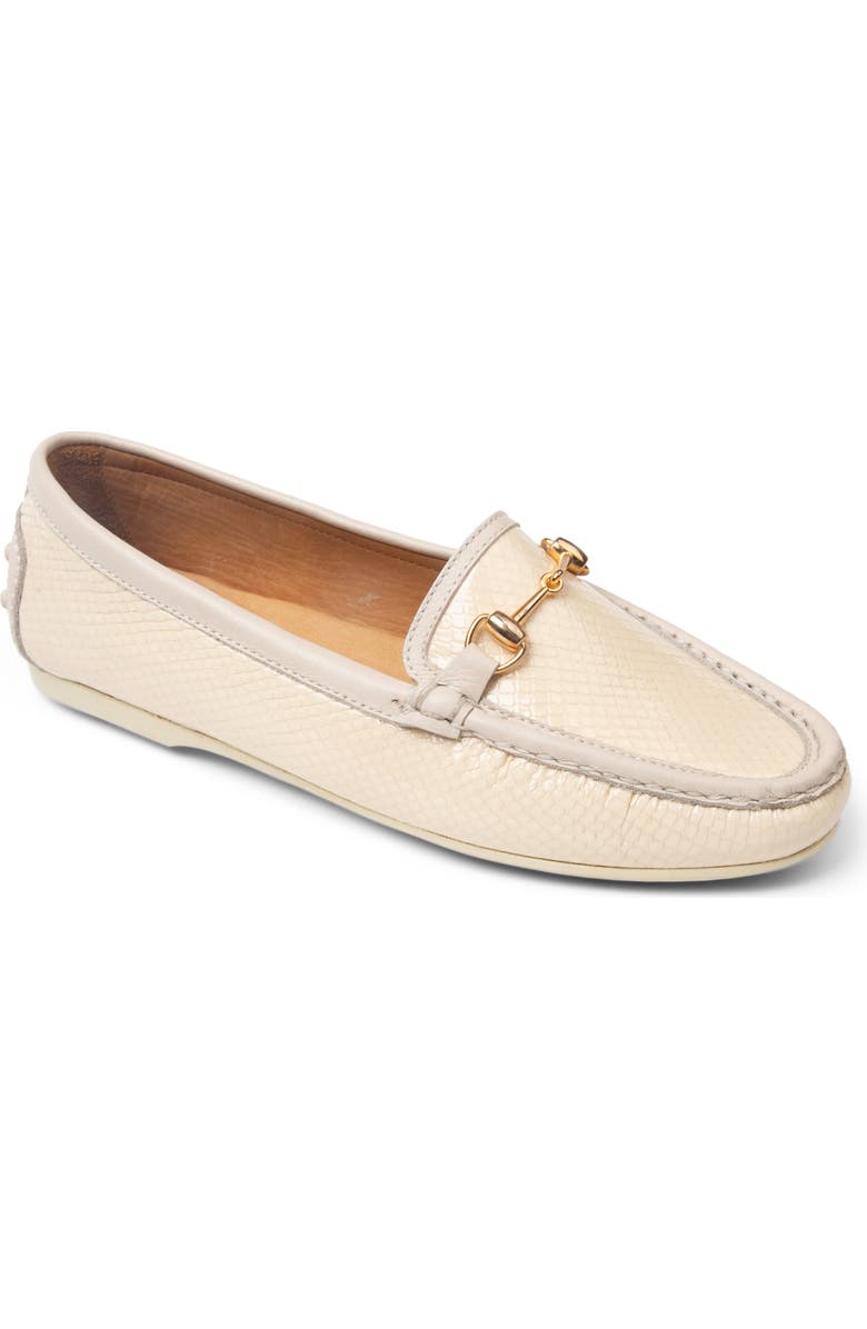 patricia green Finn Driving Shoe, Main, color, Cream Snake Leather