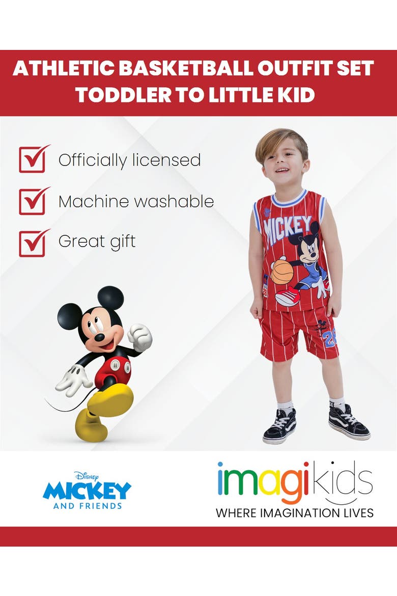 Mickey Mouse Athletic 2-Piece Tank Top and Shorts Set, Alternate, color, Mickey Mouse Red