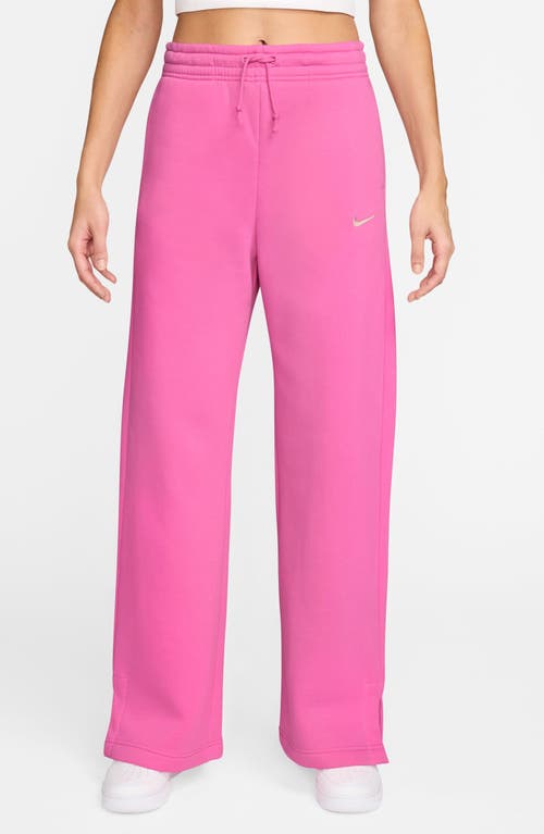 Nike Sportswear Phoenix High Waist Wide Leg Sweatpants In Pink