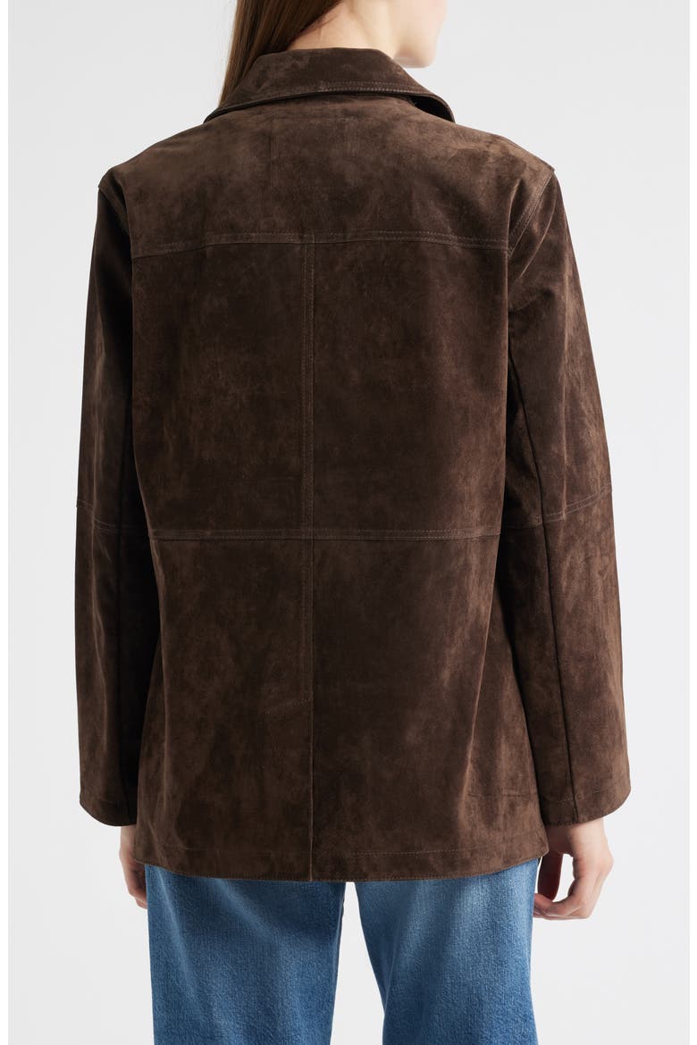 Fringe Lambskin Suede Jacket, Alternate, color, CHOCOLATE