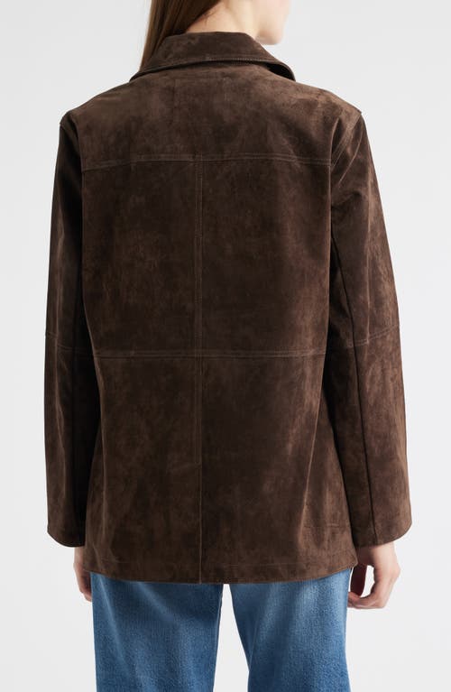 Sam Edelman Fringe Lambskin Suede Jacket In Brown