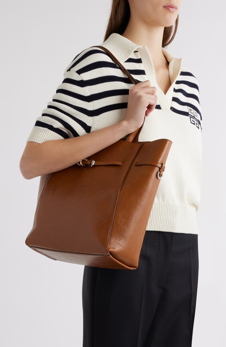 Givenchy Small Voyou Belted Leather Tote, Alternate, color,