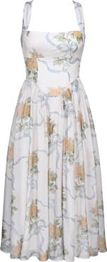 HOUSE OF CB Minerva Floral Print Chiffon Midi Sundress