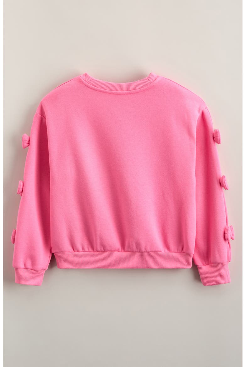 Kids' Bow Cotton Blend Sweatshirt, Alternate, color, PINK COSMOS
