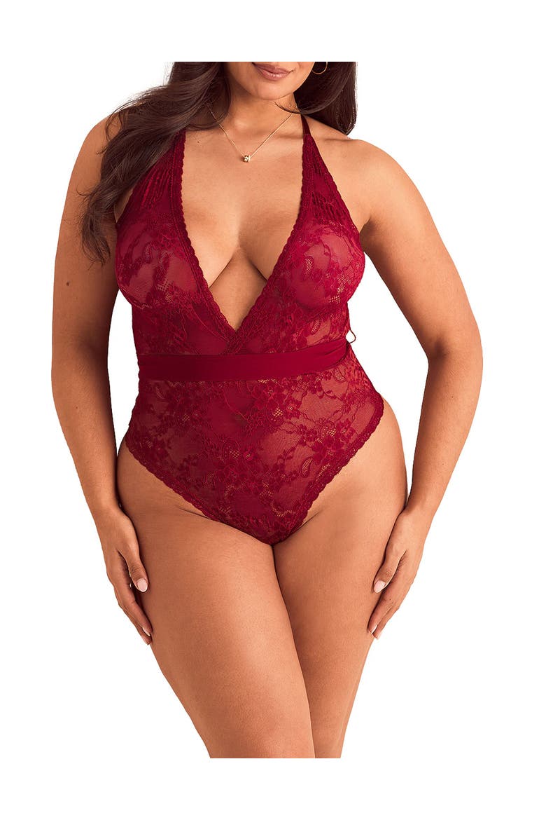 Morgaine Bodysuit Lingerie, Main, color, Dark red