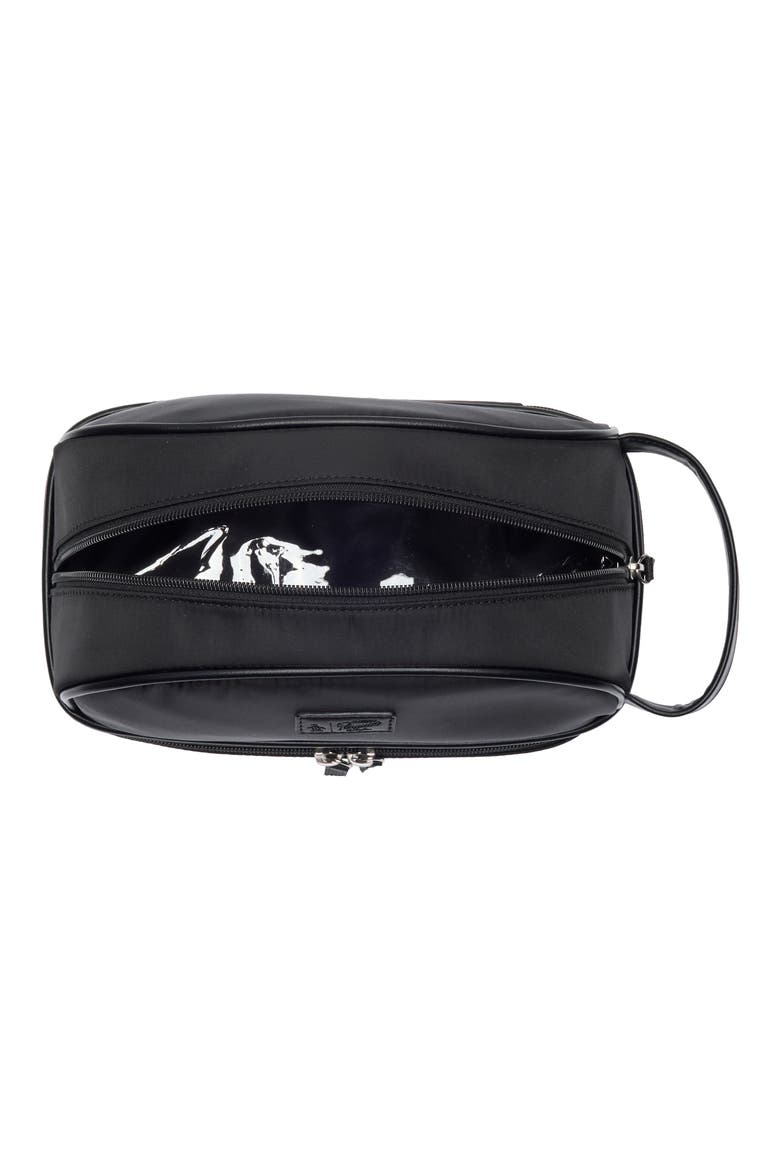 Drop Bottom Zip Top Dopp Kit, Alternate, color, BLACK