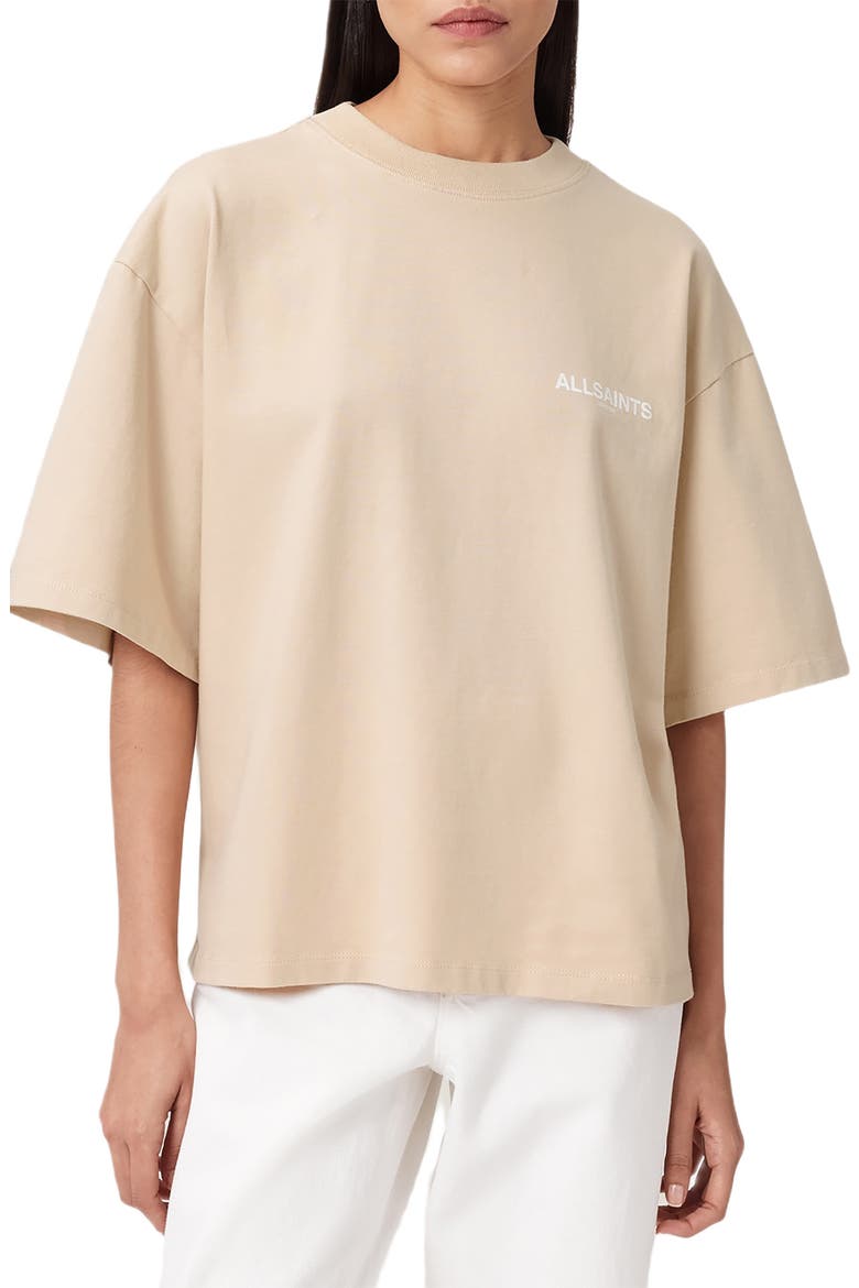 Guardian Amelie Oversize Cotton Graphic T-Shirt, Main, color, SANDY WHITE