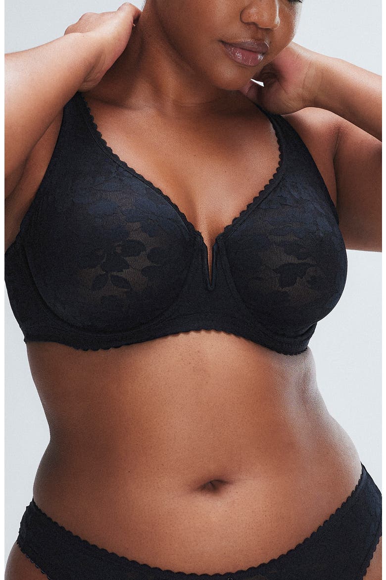 Unlined Full Coverage Bra, Alternate, color, BLACK CAVIAR