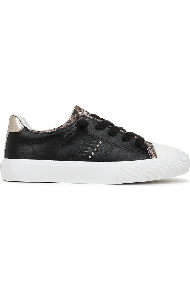 Blowfish Malibu Kids' Vibe Cap Toe Sneaker, Alternate, color, Black / Leopard Faux Leather