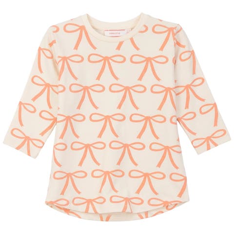 Bows Rib Neck Cotton Spandex Top