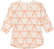 Hopscotch Bows Rib Neck Cotton Spandex Top