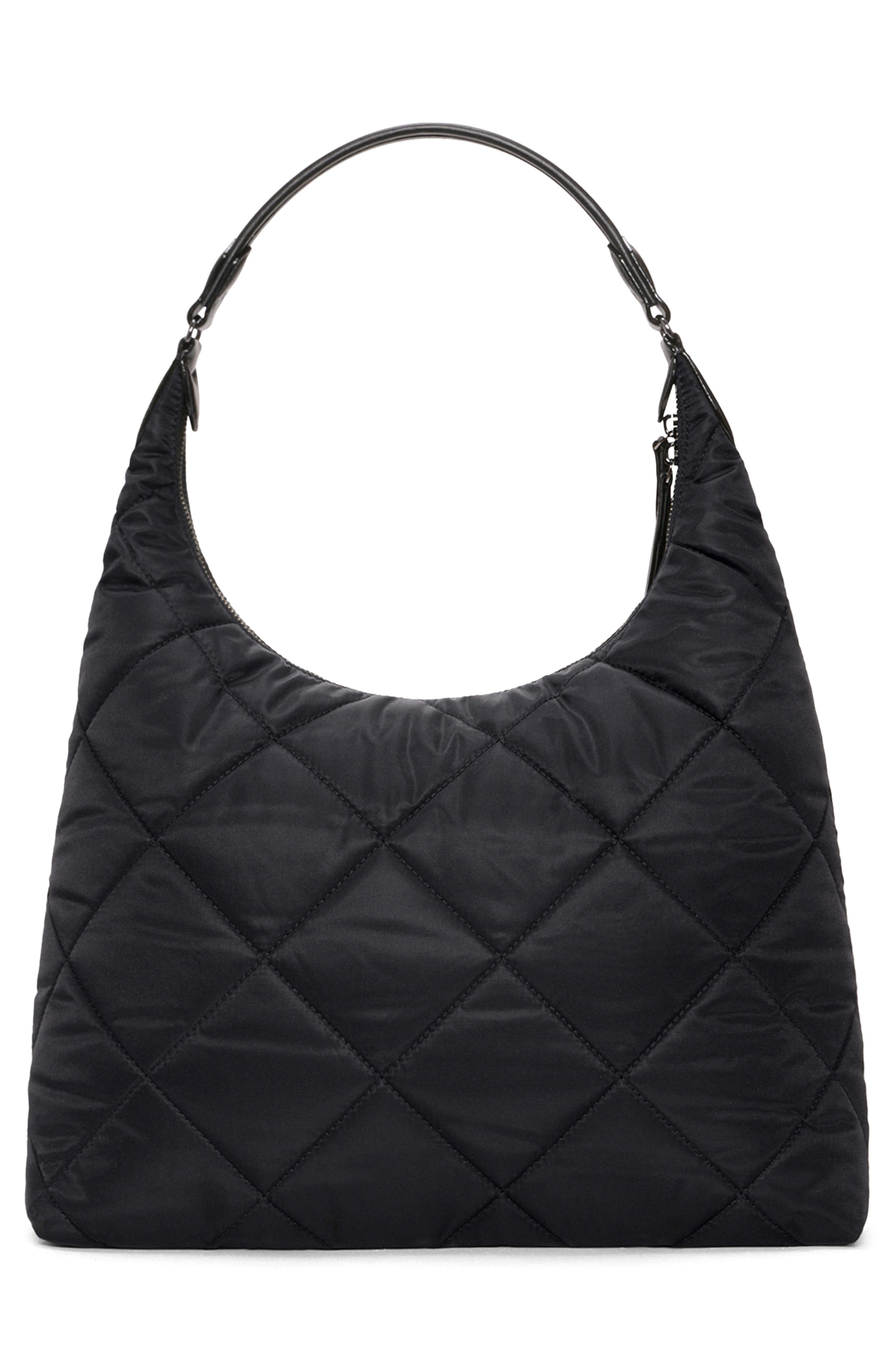 MZ Wallace Madison Quilted Nylon Shoulder Bag, Alternate, color, Black