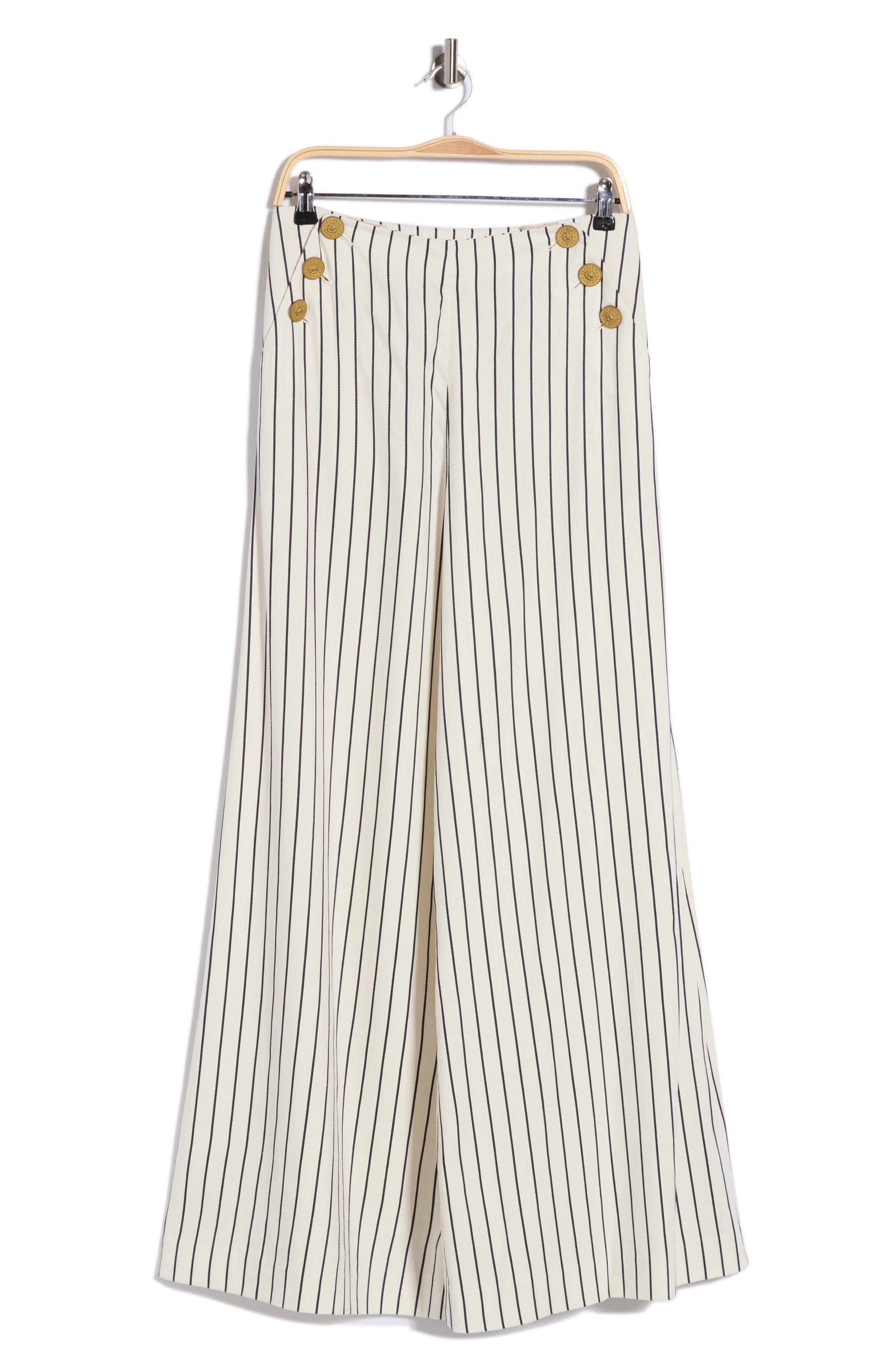 Kingston Pinstriped Wide Leg Pants