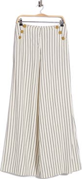 L'AGENCE Kingston Pinstriped Wide Leg Pants