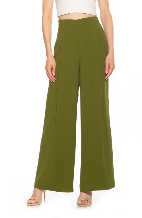 Elia High Waist Pleat Wide Leg Pants