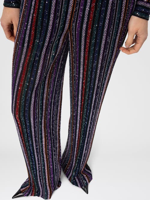 Missoni Herringbone-striped Sequin-embellished Trousers In Multi