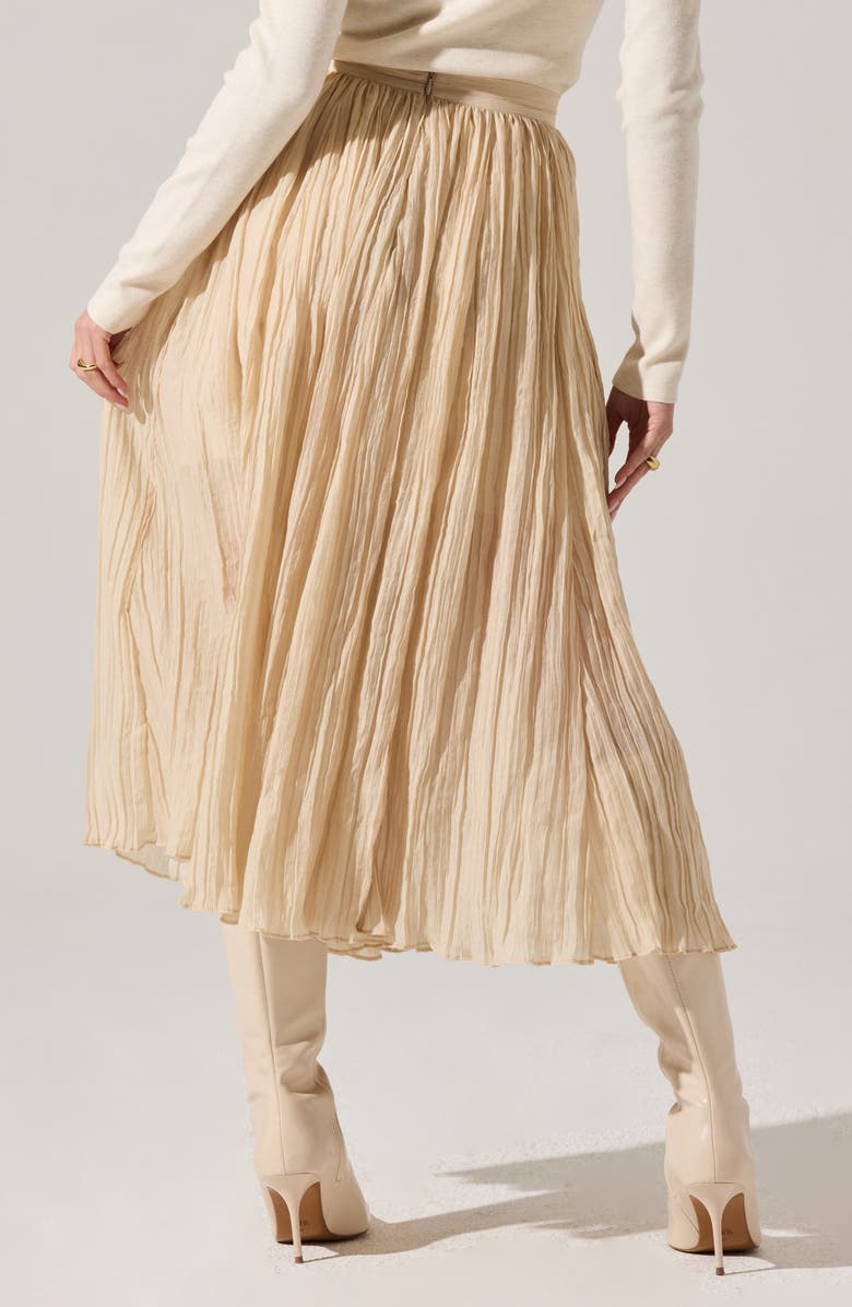 ASTR the Label Salome Pleated A-Line Midi Skirt, Alternate, color, Cream