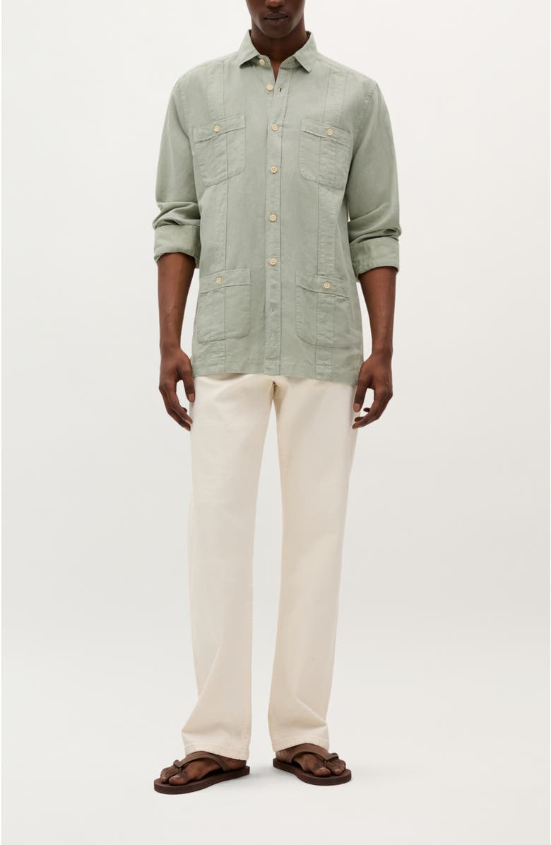 Scalpers Nante G Linen Shirt, Alternate, color, Lightkhaki