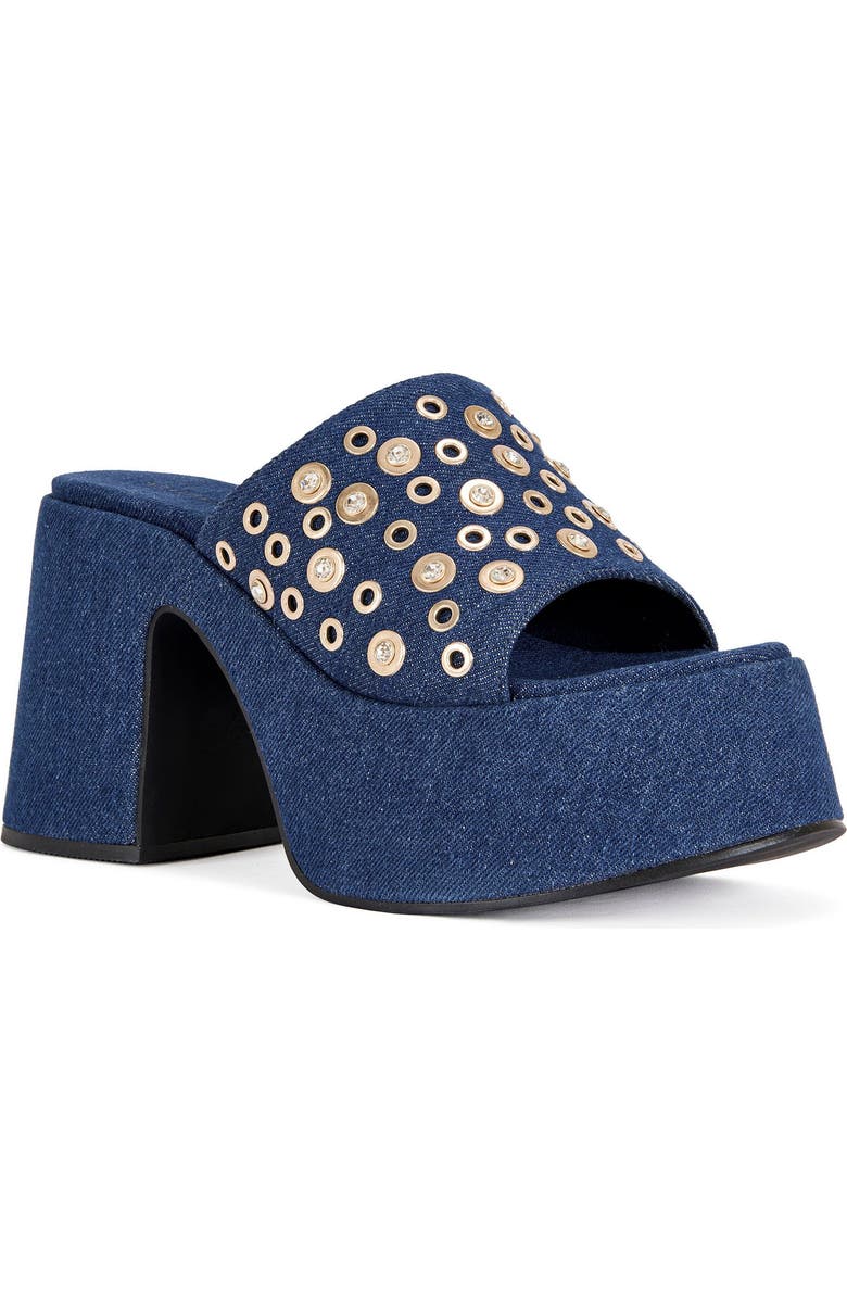 AZALEA WANG THEODORA-DENIM PLATFORM SANDAL - DENIM / 6 / BLOCK, Alternate, color, Denim