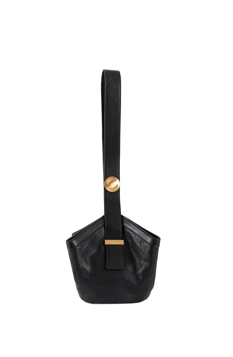 Esthera 1111AM Leather Shoulder Bag, Main, color, Black