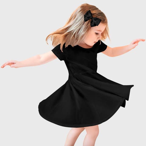 Girls Jersey Short SleeveTwirly Skater Dress (Toddler/Kids)