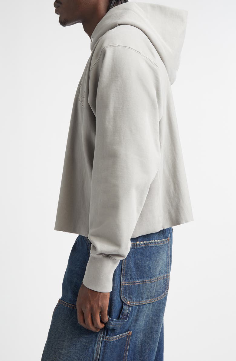 Maison Margiela Décortiqué Logo Raw Cut French Terry Hoodie, Alternate, color, Dove