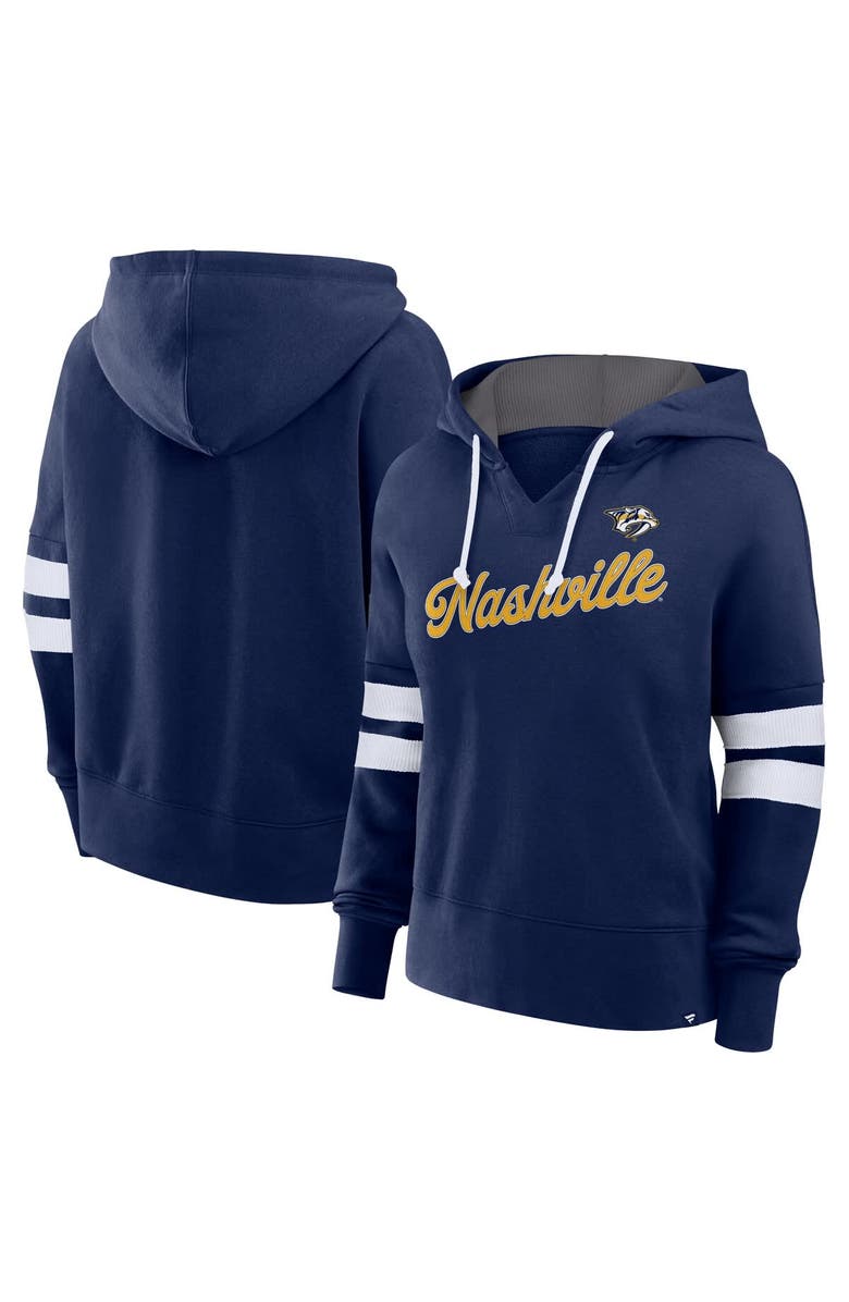 FANATICS Women's Fanatics Navy Nashville Predators Seize Fleece Pullover Hoodie, Main, color, Navy