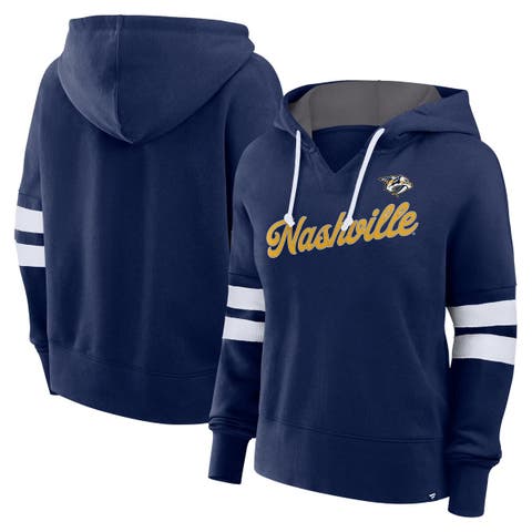 Women's Fanatics Navy Nashville Predators Seize Fleece Pullover Hoodie