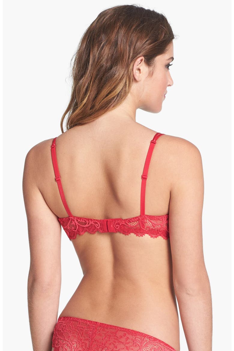 'Celeste' Underwire Demi Plunge Bra, Alternate, color, POPPY RED