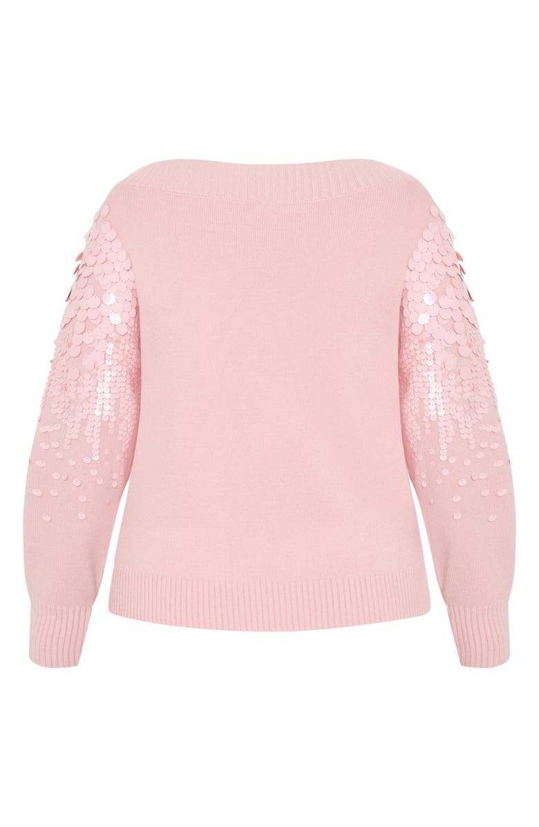 City Chic Braylin Embellished Sweater, Alternate, color, Blushing Bride