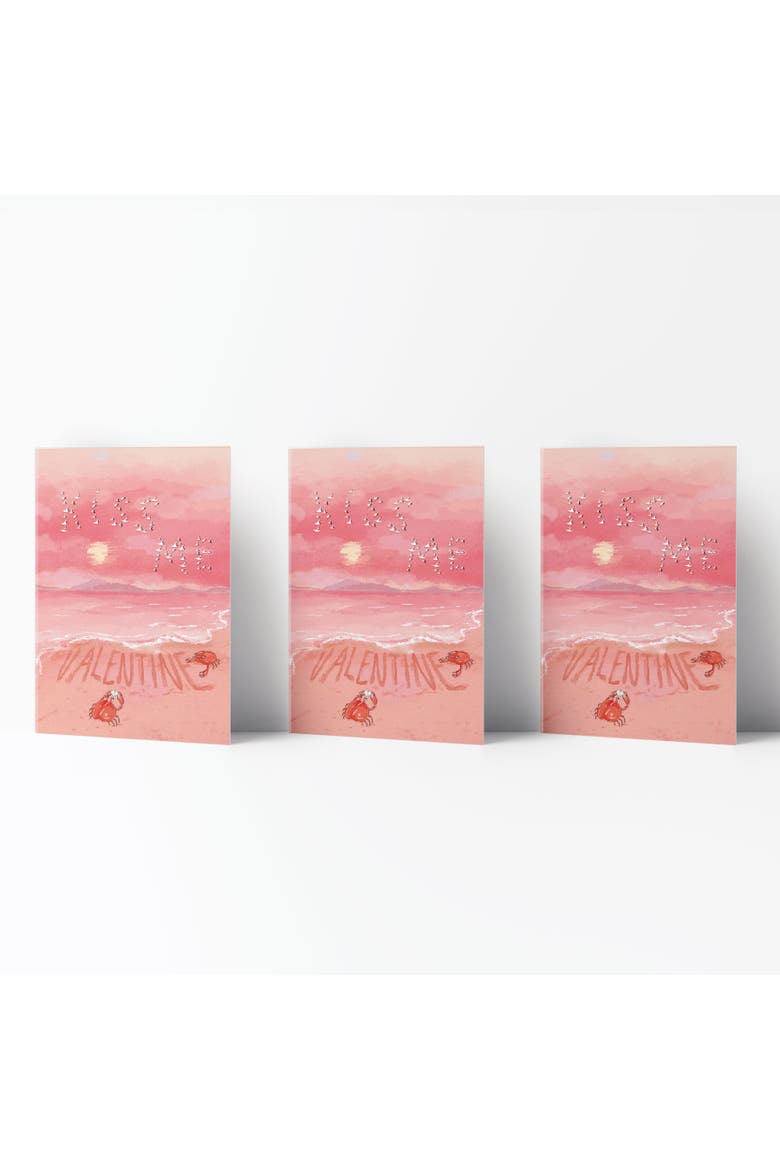 Valentine's Day Friendship Greeting Card Pack Sets, 'Kiss Me Valentine Crabs', Main, color, Multi-Pack