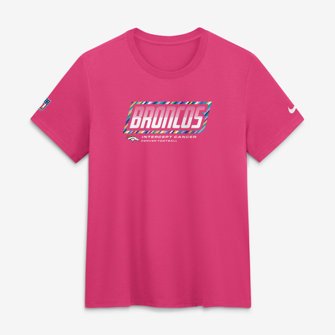 Women's Nike Pink Denver Broncos 2026 NFL Crucial Catch Tri-Blend Dri-FIT T-Shirt