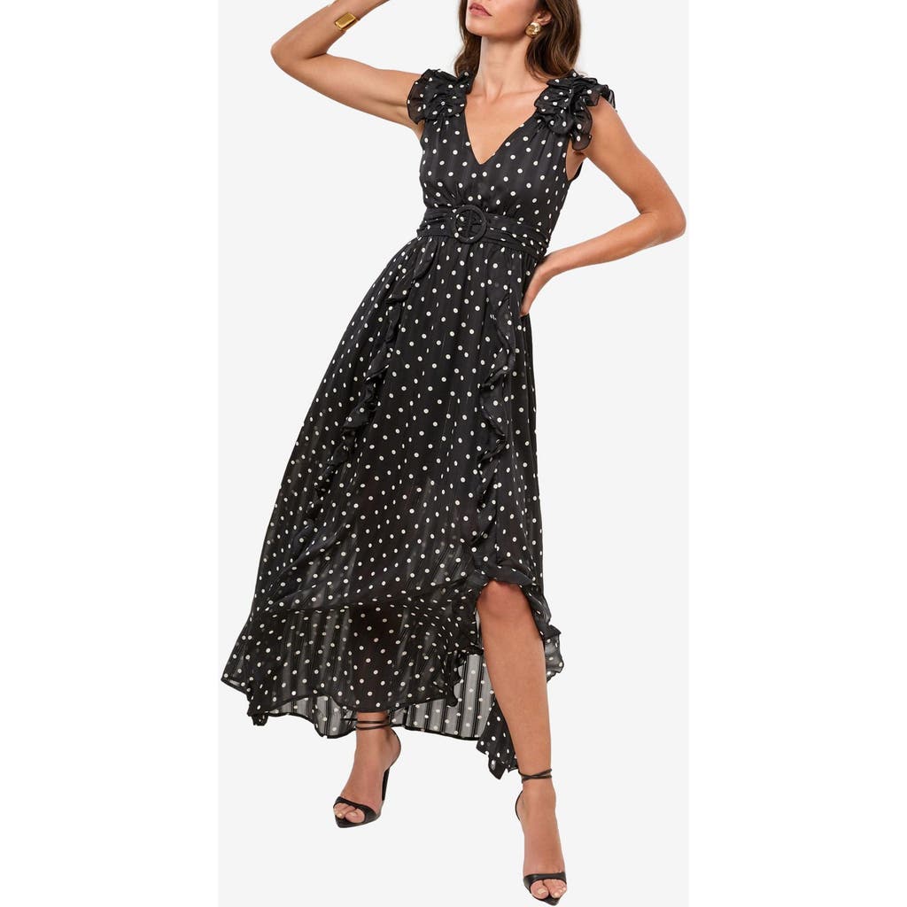 Shop Lipsy Metallic Maxi Ruffle Dress