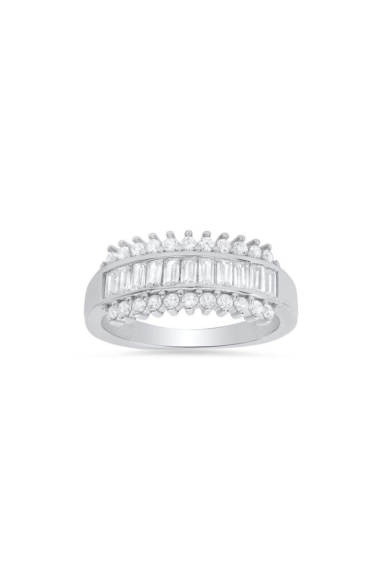 Queen Jewels Sterling Silver CZ Band Ring, Main, color, 