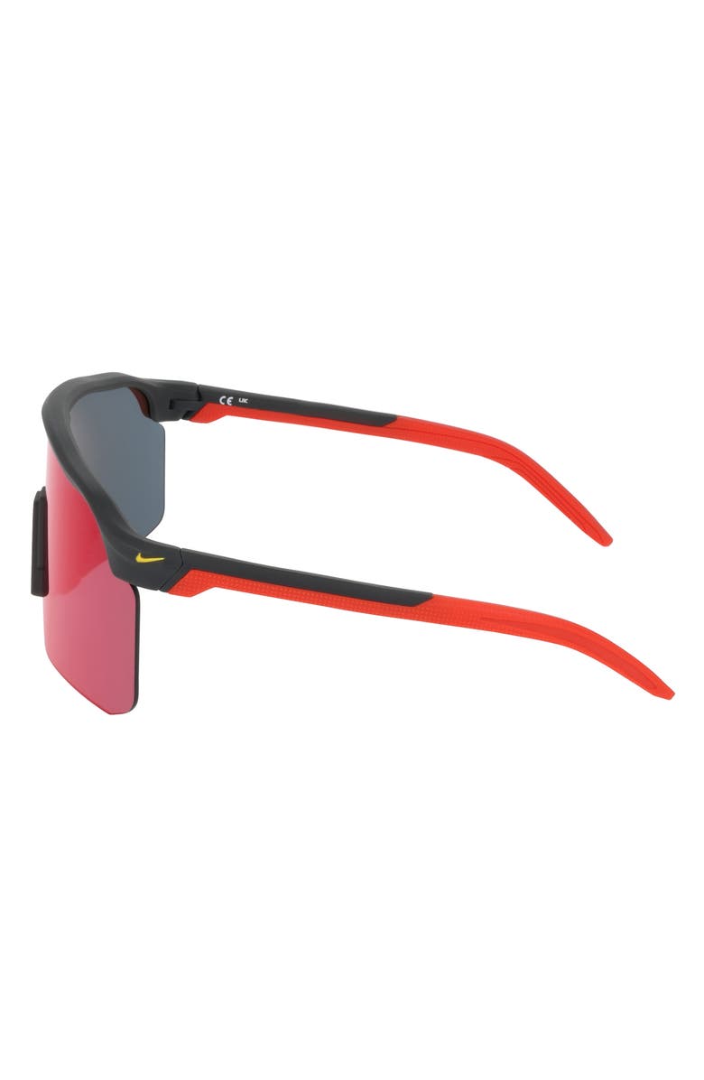 Nike Expedition 61mm Shield Sunglasses, Alternate, color, Matte Dark Smoke Grey / Red