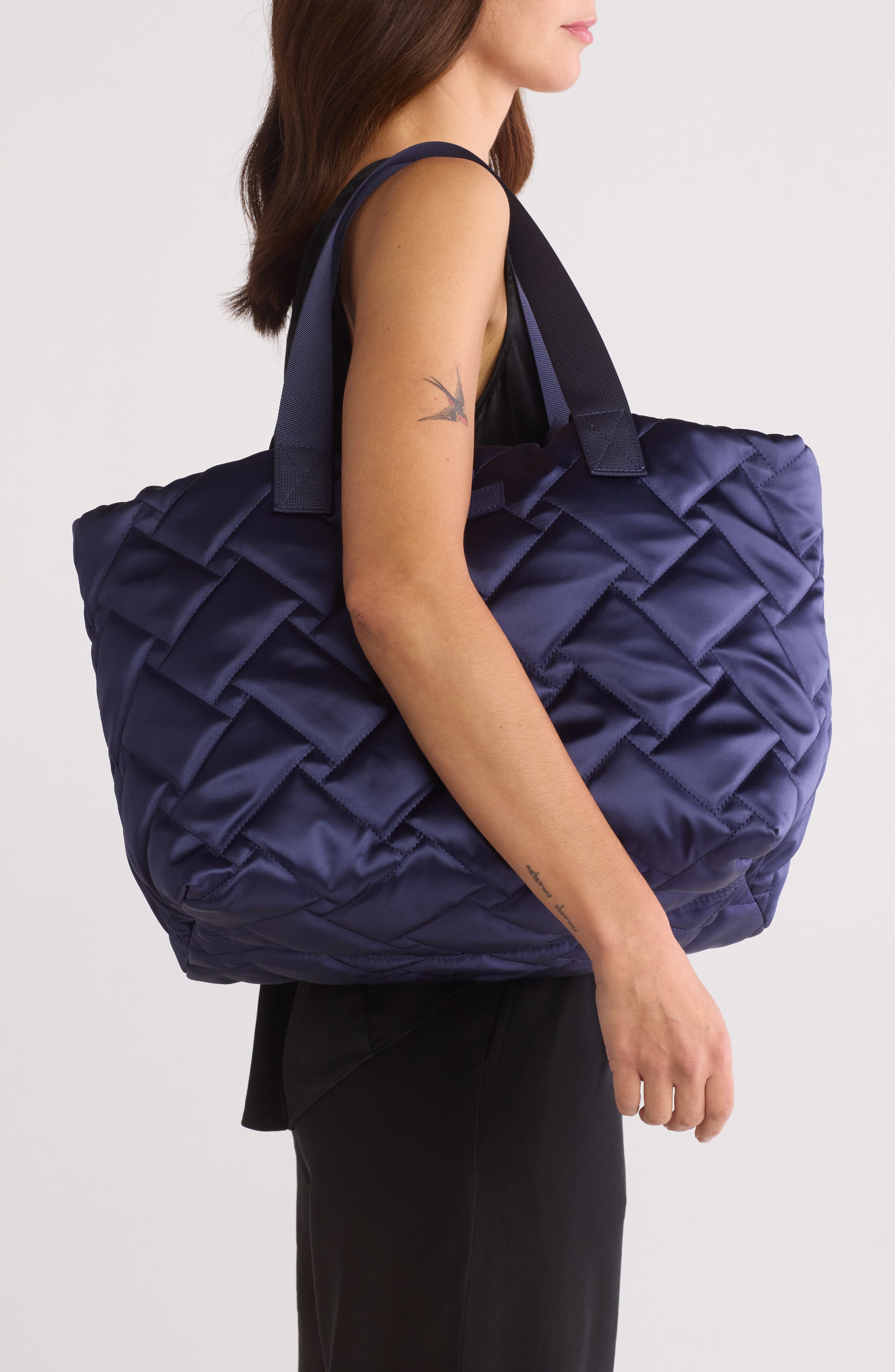 Kurt Geiger London Recycled Polyester Quilted Shopper Bag, Alternate, color, 