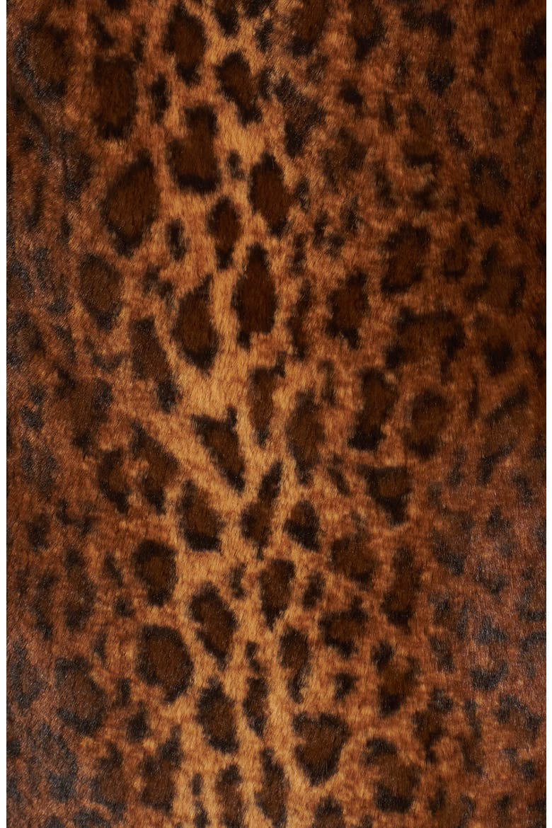 Faux Fur Leopard Print Coat, Alternate, color, LEOPARD