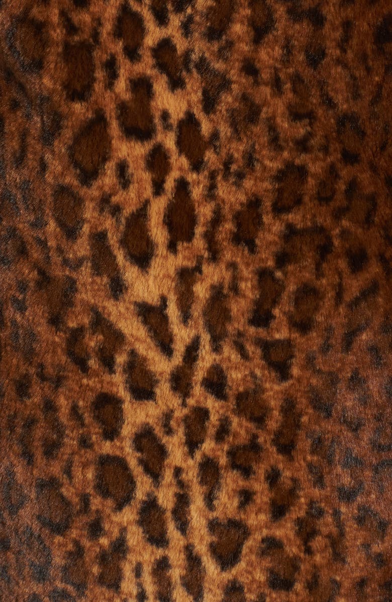 Kensie Faux Fur Leopard Print Coat, Alternate, color,