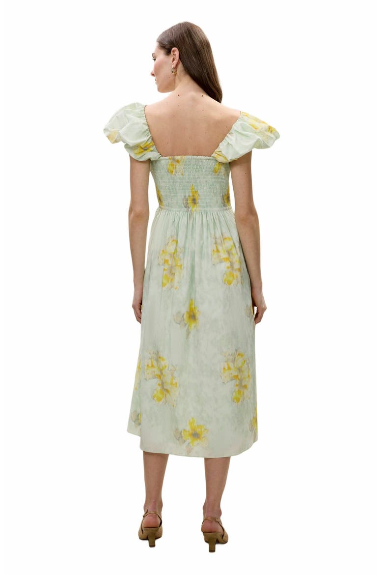 Yara Poplin Midi Dress, Alternate, color, SAGE COMBO
