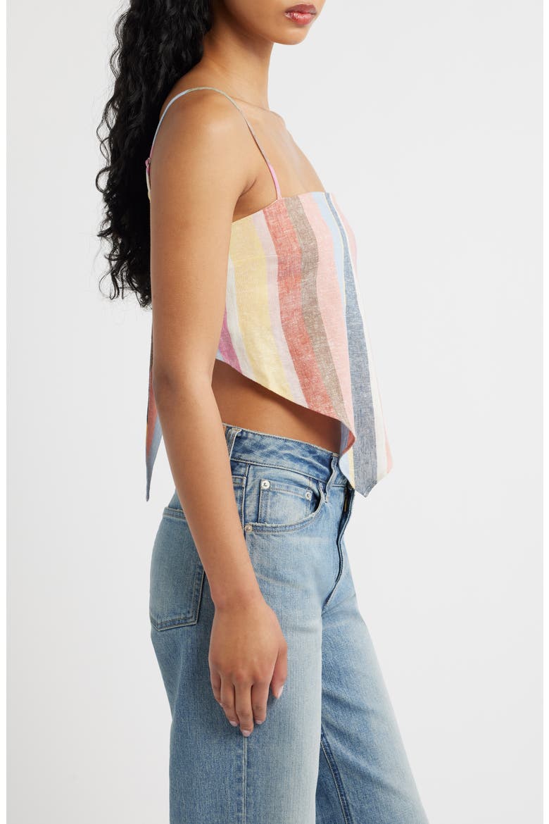 Rio Stripe Linen Blend Handkerchief Top, Alternate, color, SUMMER STRIPE