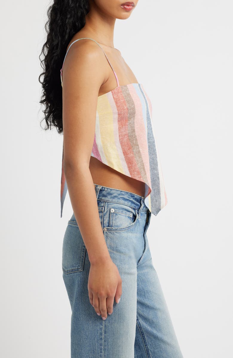 WAYF Rio Stripe Linen Blend Handkerchief Top, Alternate, color, 