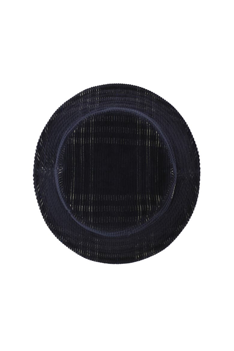 Check Corduroy Bucket Hat, Alternate, color, White/dark cobalt blue