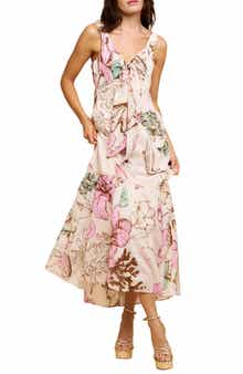 CIEBON Miyui Floral Print Sleeveless Maxi Dress