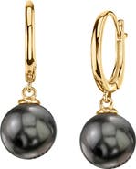 The Pearl Source Tahitian South Sea Pearl Huggie Tania Earrings