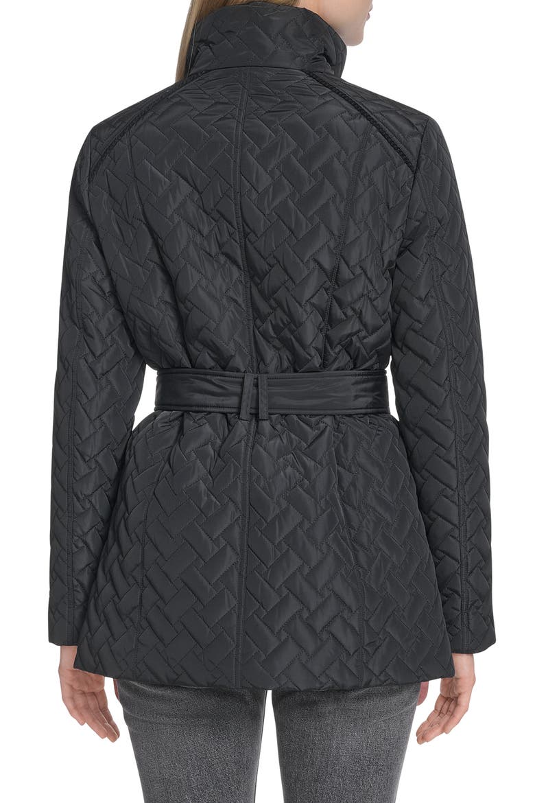 Signature Quilted Coat, Alternate, color, BLACK